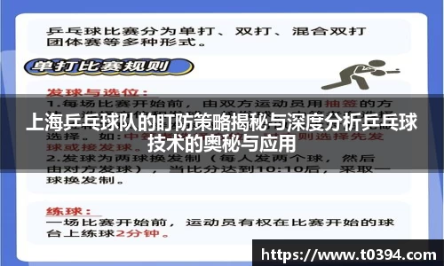 上海乒乓球队的盯防策略揭秘与深度分析乒乓球技术的奥秘与应用